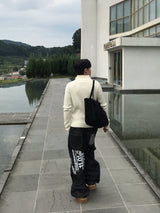 リブラインマッスルフィットジップアップニット