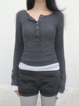 two-tone layered tee