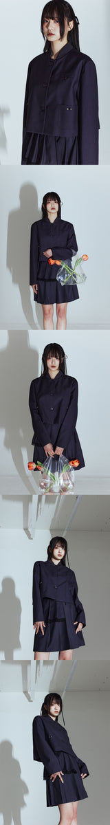 CORSAGE JACKET IN DARK GREY