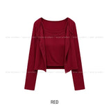 Eka Ribbed Crop Cardigan set