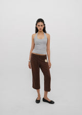 [B-BASIC] Ribbed Halter Sleeveless Top (Built-in Cap)