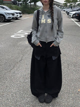 Flick チェックワイドコットンバルーンパンツ