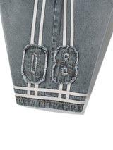 BASKETBALL DENIM HALF PANTS (GREY)