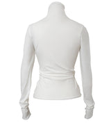 Garter high neck top / white