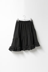 unbal shirring banding midi skirt(2colors)