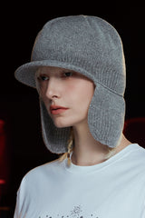 WOOL KNIT TROOPER HAT / GREY