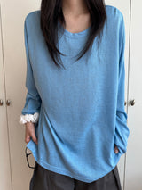 Blooming Loose Sun-Protection Knit Top 5color