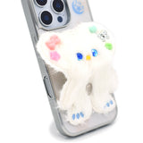 SUN CASE BEADS BEAR WHITE CREAM (GLOSSY SILVER)