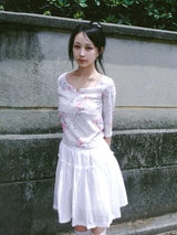 VINTAGE ROSE 3/4 T-SHIRT IVORY