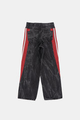 Bumpy side track wrinkle denim pants