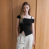 (T-7069)LANI ONE OFF SHOULDER KNIT