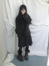 highneck puffy fur jacket