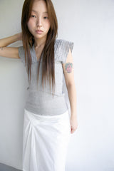 natural shoulder ribbed sleeveless top(4colors)