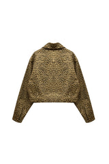 LEOPARD TRUCKER JACKET / BEIGE