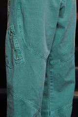 DYED ZIP CARGO PANTS / EMERALD