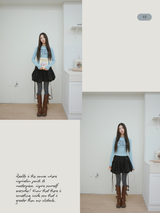 Sky V-neck Spandex Slim Long-Sleeved T-shirt
