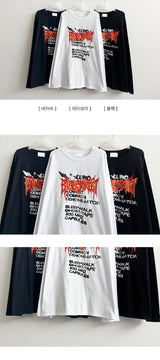 ベノムフレイムレタリングリバースプリントオーバーフィットロングスリーブTシャツ