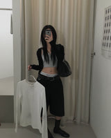 Slim hood cardigan