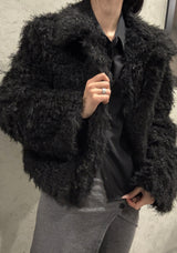 Chocolate Hairy Fur Jacket