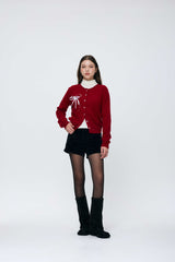 EIRIN WOOL CARDIGAN / RED