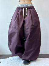 COTTON WIDE BALLOON LONG PANTS 💜🖤💛3COLOR