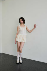 CUDDLY BALLOON SKIRT PANTS / BEIGE