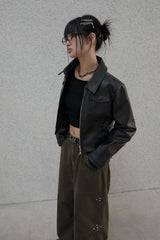 Studded pattern cotton pants