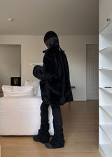 WARM SHIRRING BOOTS CUT PANTS