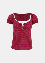 Vienna Check Puff Blouse