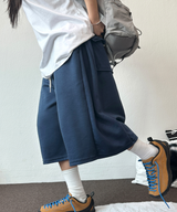 バックポケットサイドピンタックバルーンバミューダ 💙🤎🖤🩶💜6カラー