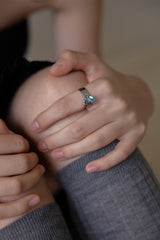 Grey moonstone bold ring