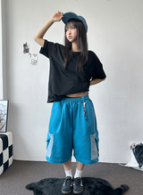 Similar Color Block Keyring Cargo Bermuda 3 Color 