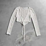 Le Can Lace Crop Cardigan