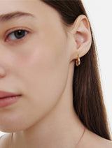 26SS★ Champagne First Moon Silver One-Touch Earrings M