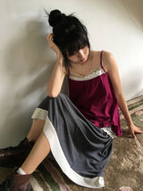 Severine Lace Color Layered Strap Sleeveless