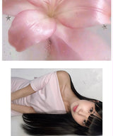 Off-Shoulder Slit Long Onepiece Pink