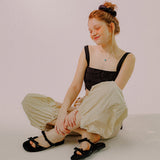 DOT MESH SATIN SCRUNCHIE (BLACK)