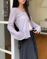 Bamin dot strap see-through cardigan