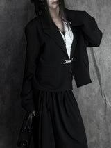 bold buckle cropped jacket (unisex)