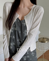 MADE. Silky Pleated Cardigan