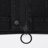 BLACK LOOSE FIT CROPPED DENIM JACKET code 20003