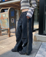 Track denim pants