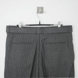 stripe belted slacks