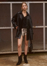 LEATHER STRING HALF COAT