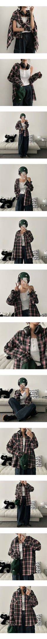 a peak-checked shirt