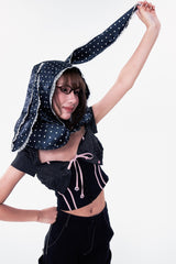PLÜF Tie Front Bustier (Black)