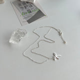 rri バレエコア  Silver925 シルバーリボン 淡水パール 2WAYゲストルックネックレス