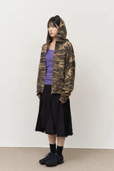 Camo Single Zip Hoodie