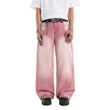 H1 Baggy H Embroidered Back Pocket - Pink Washed - Jeans