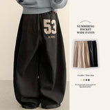 Keno Number Patch Back Pocket Banding Wide Pants